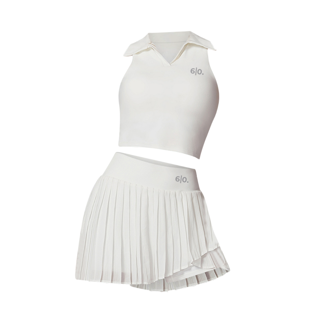 Moteriškas kostiumėlis Polo t-shirt & skirt set, White