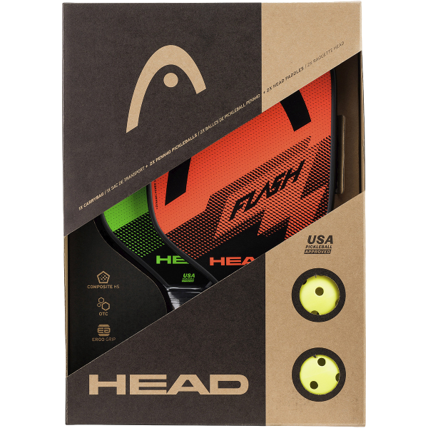 Pickleball raketė HEAD FLASH, 230gr. Set of 2 + 2balls