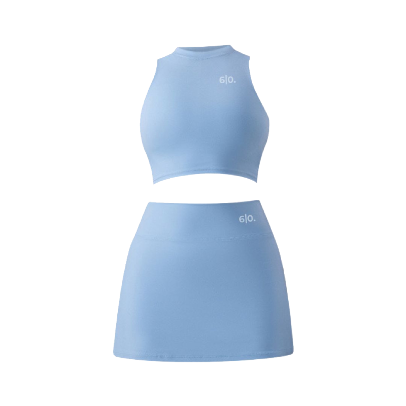Moteriškas kostiumėlis High neck top & skirt set, Blue