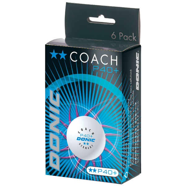 Stalo teniso kamuoliukai Donic P40+, Coach, **, White